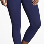 Fabletics ‎ Women L Salar Fold Over Waist Yoga Pant Dark Blue Photo 0
