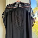 Eyelash lace and chiffon floral embroidered black robe one size NWOT Photo 5