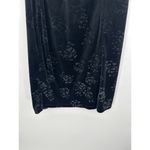 Bentley Womens Midi Skirt Size M Black Velvet Burnout Stretch Goth Witchy Dark Size M Photo 5