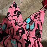 ZARA  Pink Black Floral Cotton Poplin Midi Dress Size S Photo 13