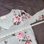 Everly Light Blue Floral Long Sleeve Sheath Dress V-Neck Sz Small Chic Coquette Photo 4