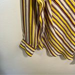 Timing Faux Wrap Blouse Yellow Red Stripes Photo 5