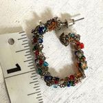 Silver tone beaded wrap post earrings Photo 6