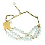 Grace Loves Lace Gold Freshwater Pearl 3 Strand Anklet Bracelet Bride Wedding White Photo 0
