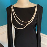 Women’s Inc black dress long sleeves with pearls Medium Photo 1