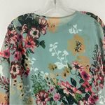White House | Black Market  Floral Sheer Cardigan V Neck Blouse XS Blue Photo 6