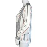 Who What Wear  Shirt Womens Extra Small White Black Red Stripe Blouse Office Work Photo 2