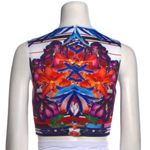 Clover Canyon NWT Art Deco Striped Sleeveless Cropped Scuba Tank Red Blue Size S Photo 1