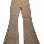 American Eagle  Medium Knit Pants Flare Leg Tan  Stretch Pull On Ribbed Comfort Photo 0