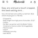 Madewell EUC Hilltop Shirt Ombré Shirt Size XL Retail $75.00 Photo 11