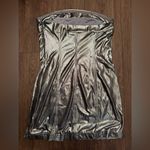 Urban Outfitters Silver Metallic Strapless Top Dress Mini Size M Shiny Silver Photo 3