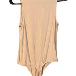 EXPRESS Light Pink Sleeveless High Mock Neck Bodysuit Ribbed Women Sz L Photo 1