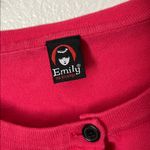Emily The Strange goth gothic rockabilly pink cat argyle cardigan sweater S/M Size M Photo 2