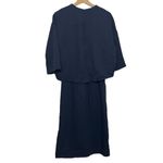 COS  Navy Layered Midi Dress Size 4 Minimalist Modern Workwear Photo 4