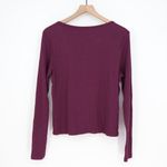 American Giant Women's Luxe Rib Square Neck Cardigan Size XL Made In USA Purple Photo 4