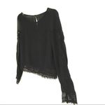 H&M  black sheer lace long sleeve blouse S* Photo 2