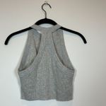 Free People  Ribbed Knit Halter Crop Top Grey Casual Everyday Size Small Photo 3