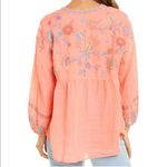 Johnny Was  Workshop Women’s Embroidered Bereginia V-Neck Blouse Boho in Coral S Photo 2