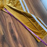 Fair Focus Velour Track Pants Heavyweight Ankle Zip Gold and White Tan Size M Photo 8