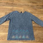 Sabaku Art Wear Blue Aztec Tunic Top L 100% Cotton Boho Southwestern Blouse Size L Photo 1