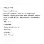 Peppermayo  Brown w/ Black Signature Logo Sheer Maxi Sleeveless Dress Size 8 Photo 3