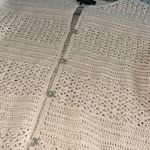 Eddie Bauer ‎ Womens Vintage Crocheted Linen Cotton Cardigan Beige Small Photo 3