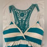 Wet Seal Vintage Y2K Blue and White High Low Lace Back Sundress Size Medium Photo 3