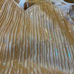 Anthropologie  Amelie Pink Sequin Cami Sz 0 / XS Beaded Ruffle Shiny Coquette Photo 7