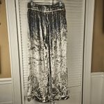Maeve  Anthropologie Womens Silver Anastasia Crushed Velvet Wide Leg Pants‎ Small Photo 1