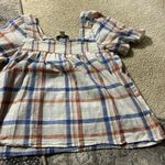 Alexander Jordan Blouse Cream/Multi Plaid, sz M Red Size M Photo 4