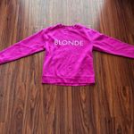 Brunette The Label BLONDE Graphic Pink Fuchsia Pullover Sweatshirt Size XS/S Photo 2