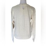 Valerie Stevens  Vintage Sweater Cream Wool Pearl Beaded Fringe Neckline Small Photo 1