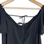 Topshop Flutter Sleeve Tie Detail V-Neck Blouse Photo 6