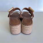J. McLaughlin  Fleur Cuoio Bamboo Buckle Espadrille Platform Slip on Wedge Sandal Photo 2
