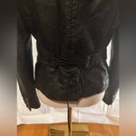 Guess Black Faux Leather Jacket with Asymmetrical Zipper and Fitted Design Photo 3