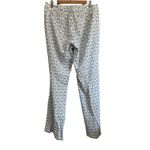 Willi Smith  Women's Linen Blend Pants Diamond Print Blue‎ White Size 10 Photo 3