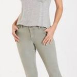 Dear John Joyrich Comfort Skinny Raw Cutout Hem Jeans Cactus Green Size 32 Photo 0