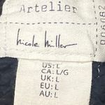 Nicole Miller Women's Black Long Sleeve Open Knit Hoodie Hooded Sweater Top L Photo 2