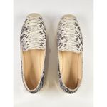 Stuart Weitzman Shoes Gray Catalan Snakeskin Embossed Espadrilles Loafer US 7 M Photo 4