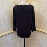 Women’s jersey top spandex embroidered front black 3/4 sleeve Sz XL Photo 5
