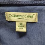 Coldwater Creek Shirt Blue Woman's XS 3/4 Snap Hooded Pull Over Coastal Photo 7