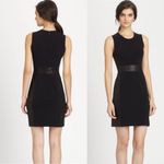 Theory  Taline C Leather Panel Dress Lambskin Size 00 Edgy Moto Office Siren Photo 2