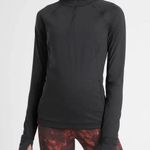 Athleta  Black Raninier Long Sleeve Half Zip Athletic Sport Shirt S Photo 0