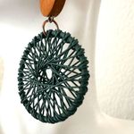 Green and orange dream catcher earrings Photo 5