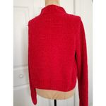 H&M Divided  Womens Red Velvet Yarn Crop Sweater Long Sleeve Mock Neck Top Sz S Photo 3
