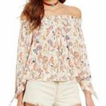 We The Free Free People Lexington Off-Shoulder Shirt Top Blouse Floral Size XS Photo 0