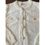 Grace Karin  White Sweater Cardigan with gold buttons size XL Photo 2