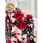 Tommy Hilfiger  Pink Red Black Floral Print Button Down Career Blouse Size Medium Photo 5