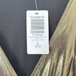 Torrid Top Liquid Shine Peplum Blouse Sz 18/20 Gold Metallic Party New Photo 8