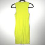 LNA Clothing Lime Green Double Layer Ribbed Knit Bodycon Sleeveless Dress Small Photo 4
